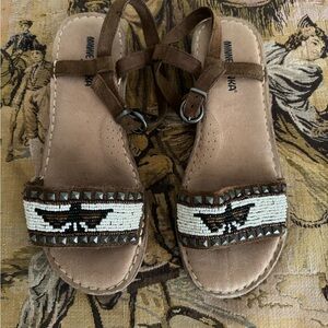 Minnetonka Beaded Leather Sandals EC Sz 7-7.5